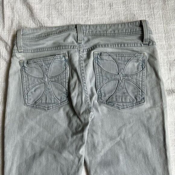 Habitual Light Wash Denim Jeans Straight Leg Raw Hem SZ 28 - Picture 9 of 16